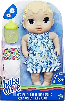 NWT- Baby Alive HAS-E0385-AX00 Lil' Sips Blonde Baby Toy • $41.12