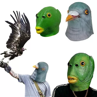 Halloween Costume Theater Prop Latex Creepy Animal Pigeon Head Mask Party Toys • $15.55