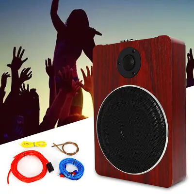 TOP 8  600W Low Profile Under-Seat Active Powered Wooden Car Subwoofer • $79