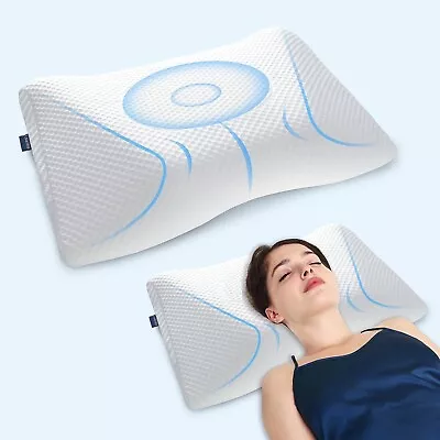 Cervical Neck Pillows For Pain Relief Sleeping Ergonomic Built-in Neck Roll Wit • $26.95