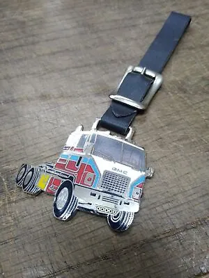 Vtg GMC Semi Tractor Truck Watch Fob With Leather Strap Parkersburg W. Virginia • $17.95