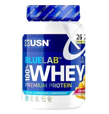 £25 • Buy USN Blue Lab 100% Premium Whey Protein, Caramel Popcorn, 908g, (Exps 02/23)