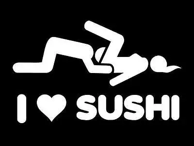 SUSHI T-SHIRT I Love Sushi PORN STAR Lesbian Mens Womens SEXY Vibrator SM-5XL • $12