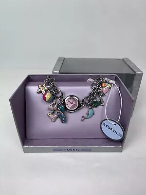 New In Box Fossil Charm Watch Vacation Beach Ball Dolphin Palm Tree Cocktail • $39.99