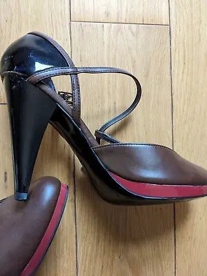 M&S Limited Collection T Bar Patent Heel Shoes Red Sole Size 6 Party Wedding • £16.50