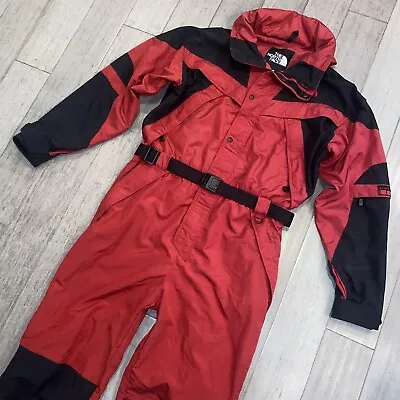 $139.99 • Buy The North Face One Piece Ski Suit Extreme Light Snowsuit Snow Bib RED Vtg Men XL