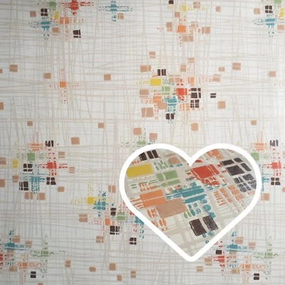 £25 • Buy 1 Vintage ICI Wallpaper Roll 1950s Atomic Geometric 60s Mid Century Kitsch  Cool