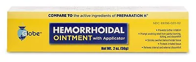 Globe Hemorrhoid Ointment 2 Oz (Compare To PREPARATION H) - 1 Tube • $6.99