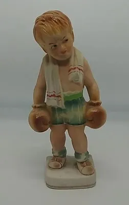 Rare VTG 1950’s UCAGCO Hand Painted BOXER BOY Boxing Sport Figurine Statue (UU) • $28.99
