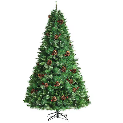 Costway 8ft Unlit Hinged PVC Artificial Christmas Pine Tree W/Folding Metal Base • $129.99