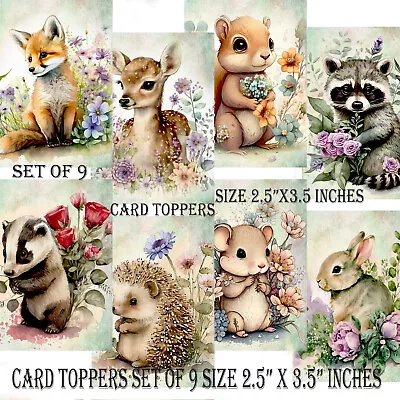 Card Toppers For Card Making Cute Baby Woodland Animals Scrapbooking Ephemera • £2.99