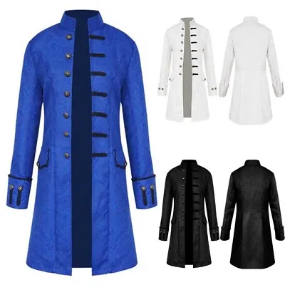 Mens Trench Coat Long Men Winter Warm Vintage Tailcoat Jacket Overcoat Outwear • $36.86