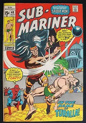 Sub Mariner #40 VF 7.5 Spider-man X-over John Romita Cover Art Aug. 1971 • $29.99