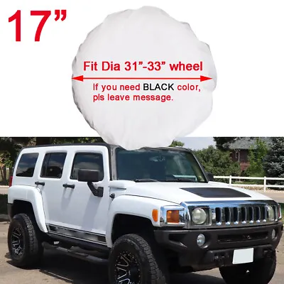 1x PU Leather White Spare Tire Cover UV Protector For HUMMER H3 Dia 31 -33  Tyre • $41.31