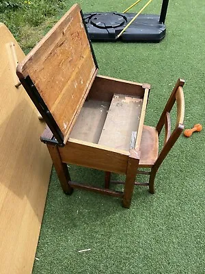 £25 • Buy Vintage Authentic Old Wooden School Desk
