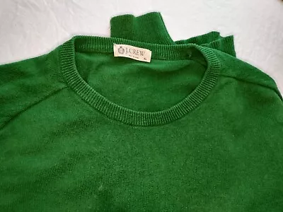 J Crew Sweater Mens XL Cashmere Cotton Golf Kelly Green Pullover  Used Free Ship • $22