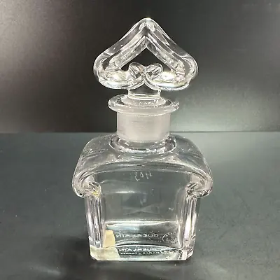 Vintage Guerlain L'heure Bleue Etched Baccarat Crystal Empty Perfume Bottle 5.5  • $49.99