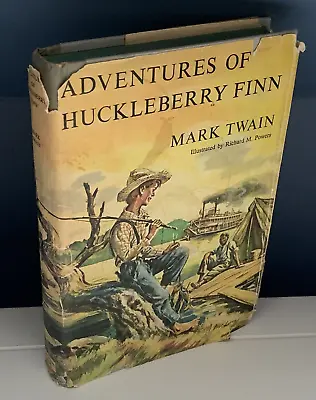 Vintage Book Club Edition: THE ADVENTURES OF HUCKLEBERRY FINN By Mark Twain HCDJ • $8.49