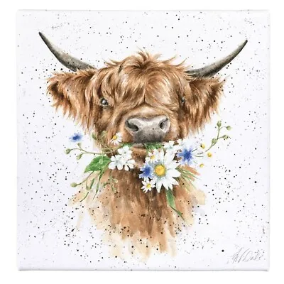 £16.99 • Buy Wrendale Daisy Cow 20cm Canvas - Handmade Animal Wall Art By Hannah Dale