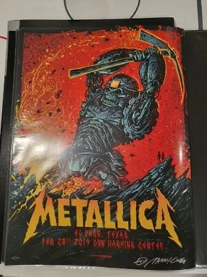 2019 Metallica Variant Poster El Paso Texas. A/P Signed/Numbered Munk One • $299