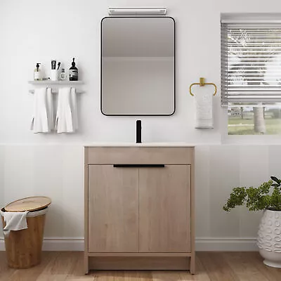 30  Modern Free Standing Bathroom Vanity Cabinet W/ Sink Basin +Adjustable Shelf • $526.99