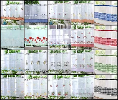£8.89 • Buy Kitchen Voile Cafe Net Curtain Panel 32 NEW Designs 12  18  24  Drop FREE POST