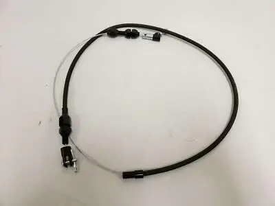 24  BLACK Braided Stainless Steel Mid Night Throttle Cable SBC Hot Rod 302 350 • $29.77