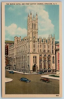 Mizpah Hotel First Baptist Church Syracuse New York NY Linen Postcard WM Jubb • $4.17