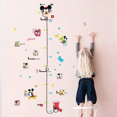 Cartoon Mickey Height Growth Chart Wall Sticker Kids Room Height Measure Decal • $11.37