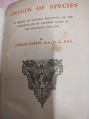 ANTIQUE CHARLES DARWIN ORIGIN Of SPECIES 1902 Edition • $9.72