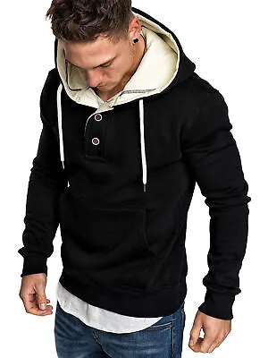 Men Hoodie Casual Hooded Solid Pocket Slim Fit Sweatshirts Pullover Sweater Tops • $18.96