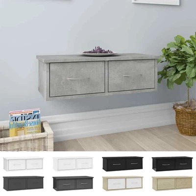 Wall-mounted Drawer Shelf Engineered Wood Storage Cabinet Multi Colours VidaXL • £35.99