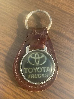 Vintage Toyota Trucks Keychain Toyota Brown Leather Key Fob • $11.95