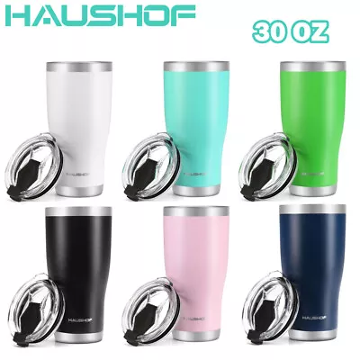 HAUSHOF 30oz Travel Mug Tumbler Double Wall Vacuum Insulated Coffee Cup Non-slip • $23.99