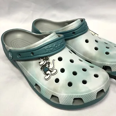 Disney Park Mickey Mouse Tie-Dye Blue Crocs Clogs Adult M5/W7 - NWT • $51.24