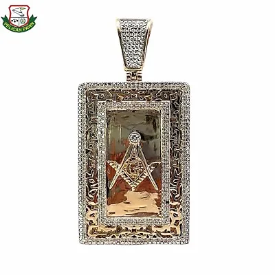 Men's 10k Gold & Diamond Masonic Pendant .924 Ctw (rle-jls) (ppj037973) • $1049.95