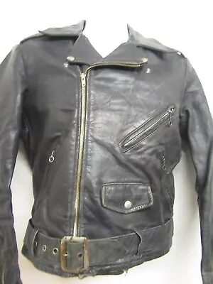 Vintage 50's Usa Horsehide Leather Motorcycle Jacket Size Xs • $309.89