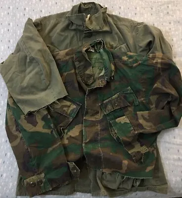 Lot Of 2 Vietnam Coat Man’s Combat Tropical ERDL USMC Uniform Small Regular • $60