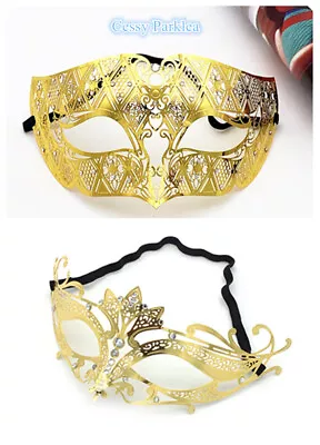 SN-A1-1  Men Women Masquerade Eye-Mask Venetian Costume Party Accessories Gold • $11.57