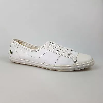 Women's LACOSTE 'Carnaby Evo ' Sz 7 US Shoes White Leather | 3+ Extra 10% Off • $41.99