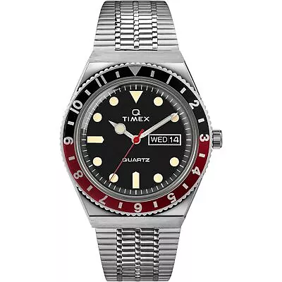 Timex - Men's Q Timex Diver-inspired Watch Black/Red 38mm • $113.99