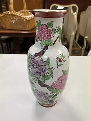 Vintage Hand Painted Chinese Porcelain 14” Tall Floral Motif Unmarked • $52.46