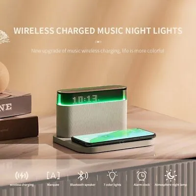 Blutooth Speaker Wireless Charger Charging Dock Station For IPhone Alarm Clock • £40.62