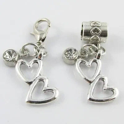 $3.99 • Buy Valentine Love Heart To Heart Charm Select Clip On Clasp Or European Charm