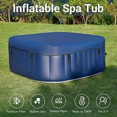 CO-Z 4 Person Portable Inflatable Outdoor 120 Air Jet Spa Hot Tub W Pump & Cover • $369.99