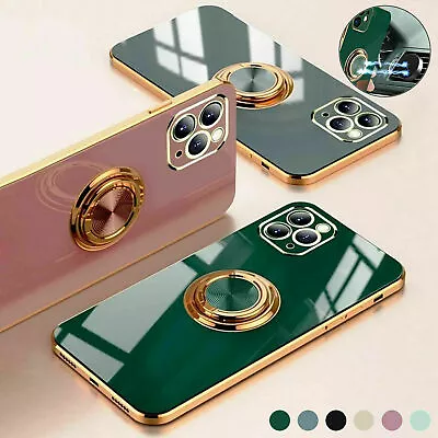 Luxury Shockproof Silicone Ring Case Stand Cover For IPhone 15 14 13 12 Pro Max • $8.79