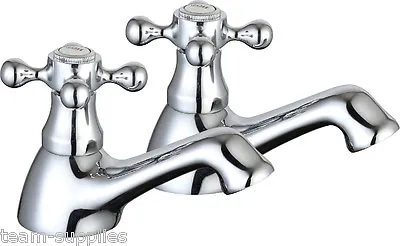 Traditional Classic Bath 3/4  Pillar Taps 2 Hot & Cold Pair Victorian Victoria  • £28.95