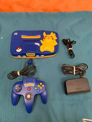 N64 Pokemon Pikachu Edition Original Console Controller Cables Tested Nintendo • $355