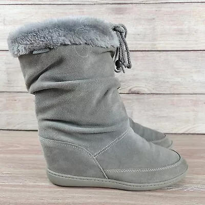 Skechers Skch+3 Hidden Wedge Winter Boots Women's Size 9 Suede Lined Shoes • $14.99