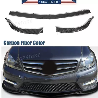 Carbon Fiber Color Front Bumper Lip Splitter Spoiler For Benz W204 Sport 2012-14 • $59.44
